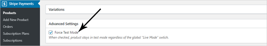 force-test-mode-stripe-payments